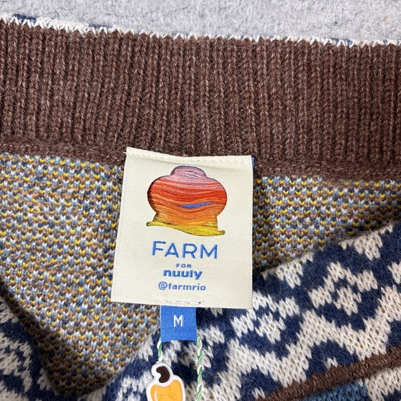 NWT Farm Rio Nuuly Womens Sz M Skirt Brown/Multi Toucan Scarf Knit Floral Mini - Picture 4 of 10